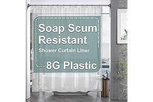 AmazerBath Plastic Shower Curtain, Weighted with Stones for Stability