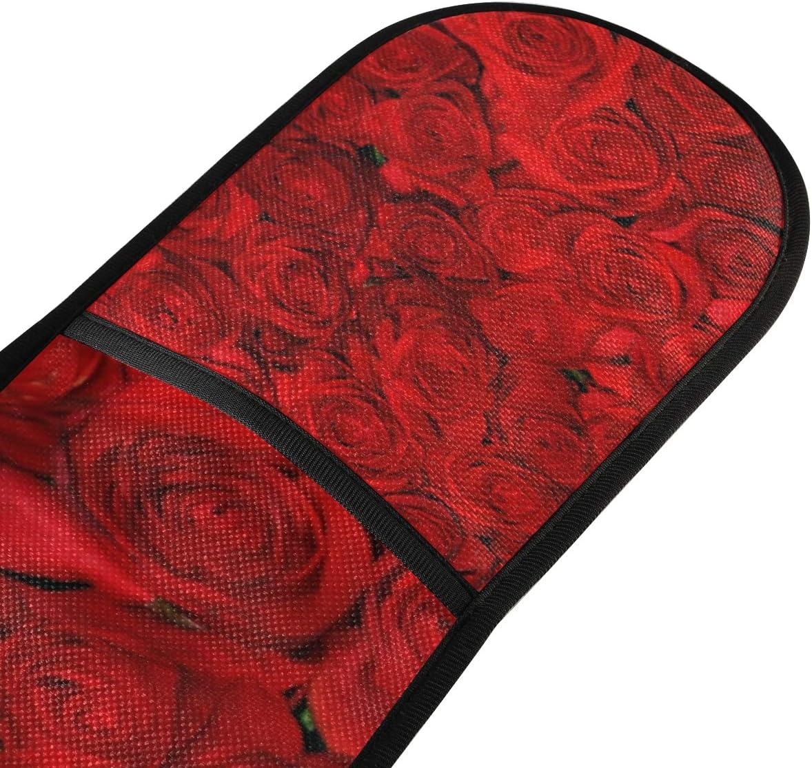 ZZXXB Red Rose Floral Double Oven Mitt Heat Resistant Non-Slip Kitchen Gloves Extra Long 7" x 35" for Cooking Baking Barbecue Grilling - Image 3