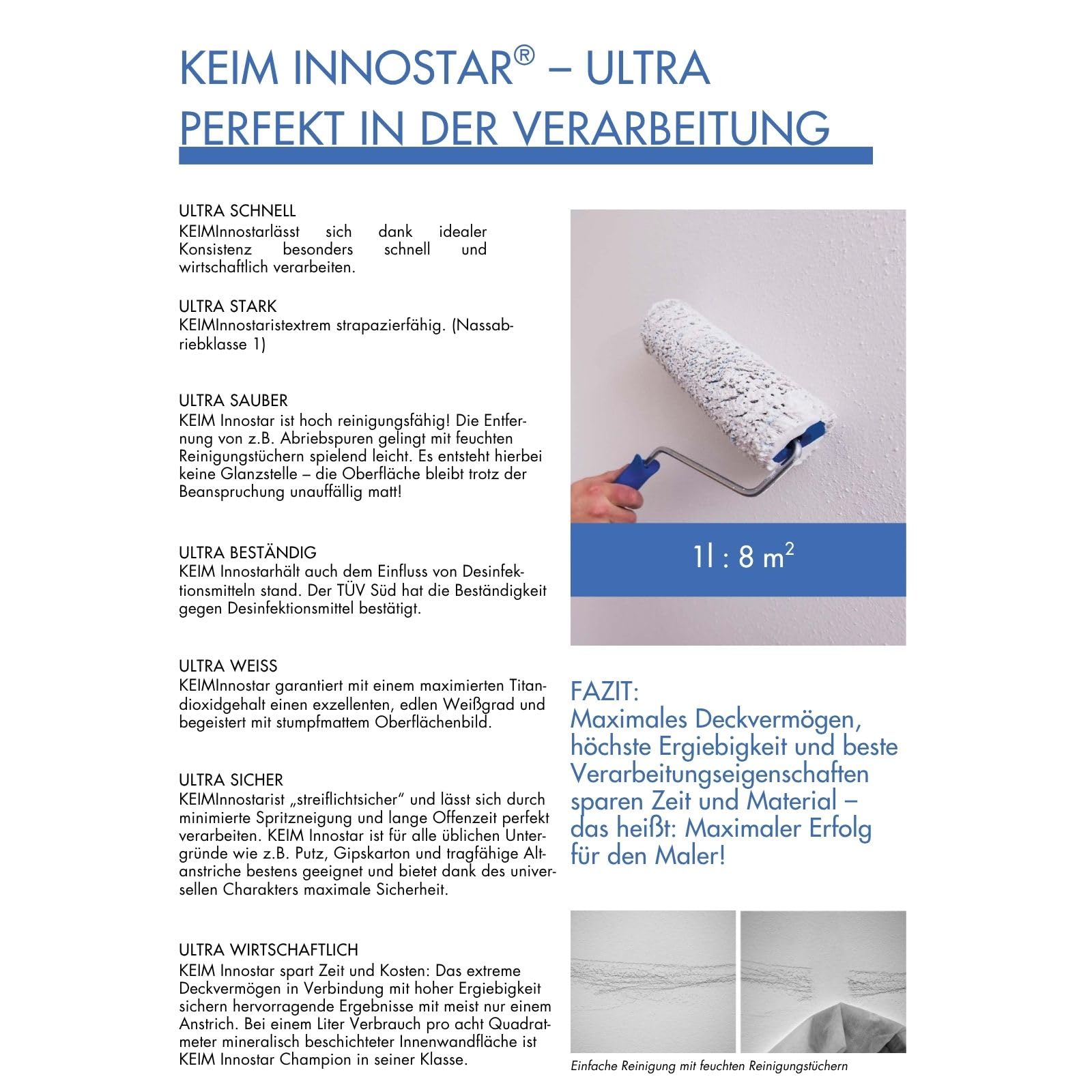 Keim Innostar, Sol-Silikatfarbe für innen, weiß (12,5 Liters)