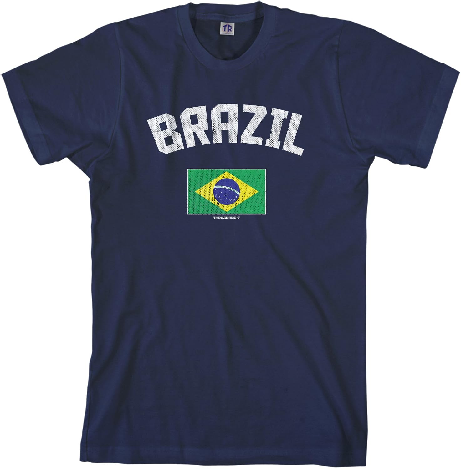 Threadrock Men's Brazil Brazilian Flag T-Shirt