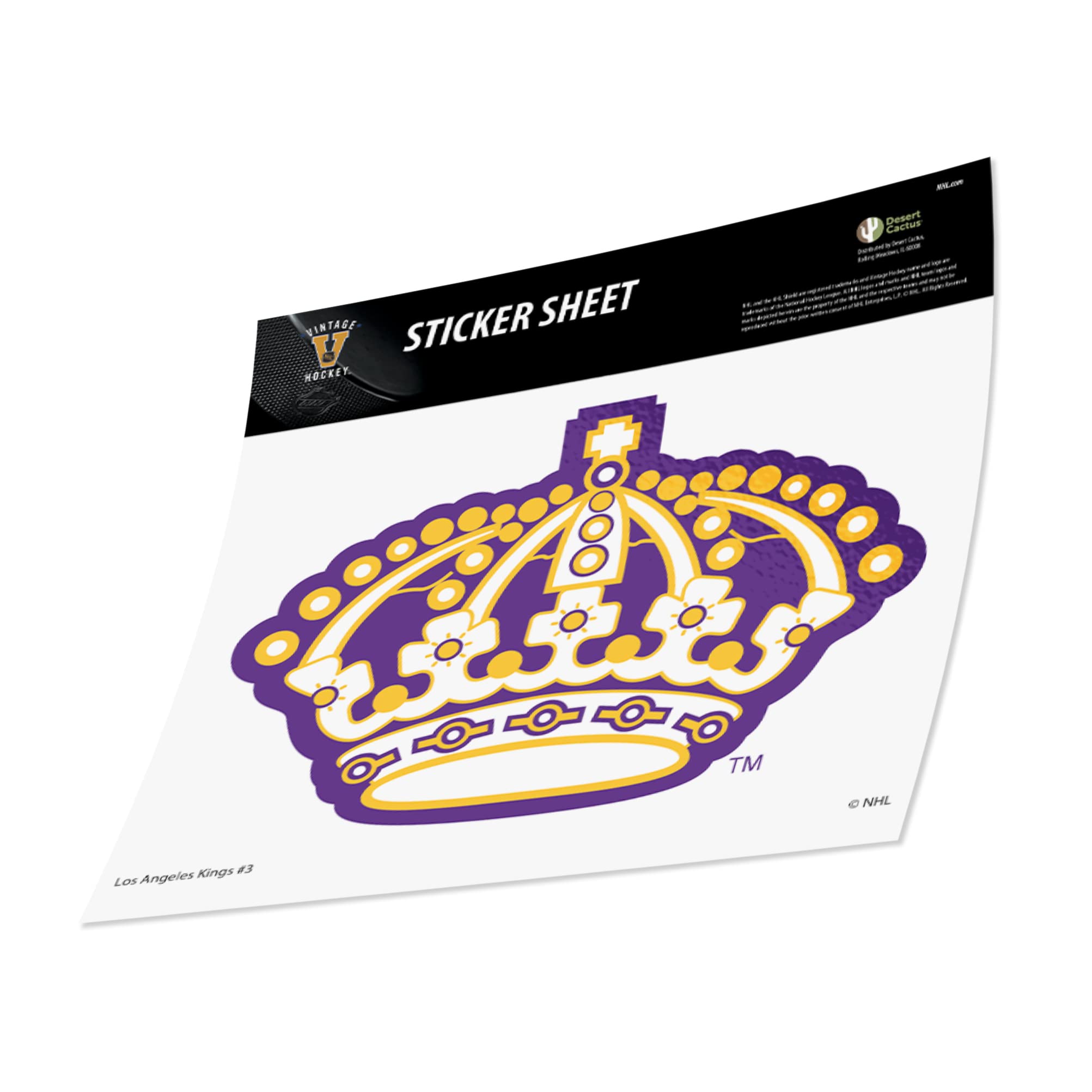 Desert Cactus Los Angeles Kings Sticker LA NHL Team National Hockey League Vinyl Decal Laptop Water Bottle Car Scrapbook (Vintage Individual B)
