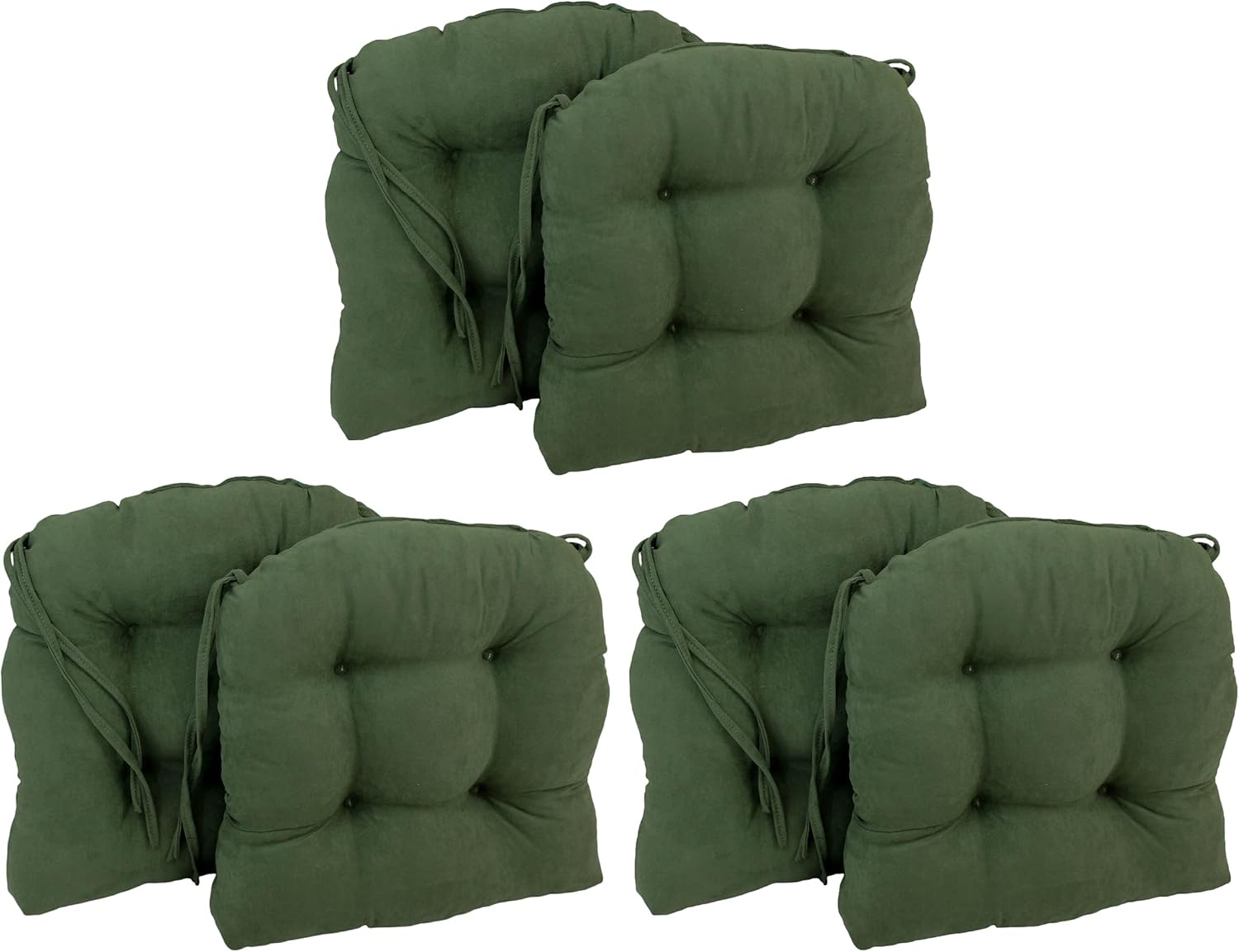 Blazing Needles 16-inch U-Shaped Indoor Microsuede Chair Cushions (Set of 2, 4, or 6) Ultra Violet Set of 6