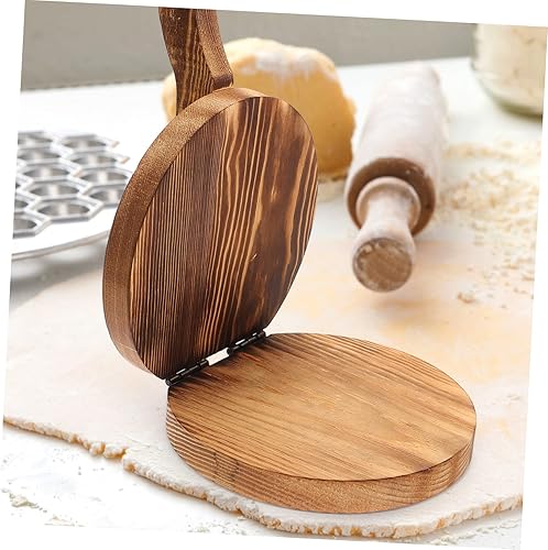 Miniatura 7 de TIDTALEO Envoltorio de bola de masa de madera Prensa de bola de masa de pastelería Prensador de mano Herramientas de mano Tortillera de madera