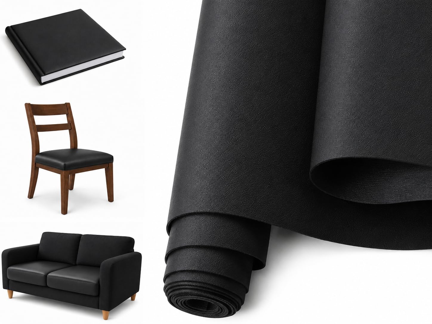 Artificial Synthetic Leather - Large 1.4 x 1m Sheet - 3 Colours - Faux Leather Fabric - Premium Italian Quality - Used for Upholstery Fabric, Sofas, Bags, Chairs, Car Seats, DIY and Crafts