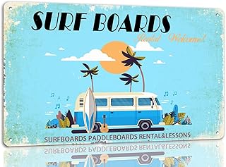 Surf Boards Rental Metal Tin Sign Funny Beach Surf Decor Signs For Home Cafe Bar 8x12 Inch