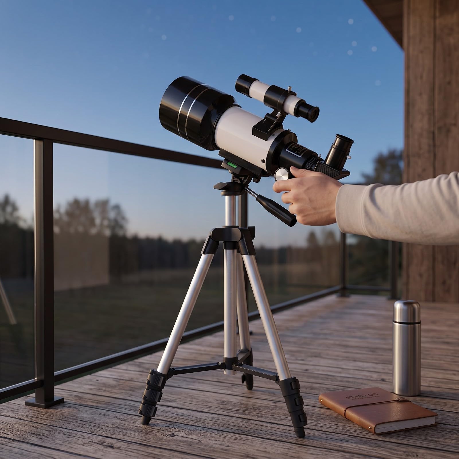 Astronomia Teleskop, 70mm Apertura, 300mm Ogniskowa | Wielowarstwowe Szkło Optyczne, Powiększenie od 15x do 50x, w Zestawie Uchwyt na Telefon, łatwy montaż w 15 Minut, Przenośna