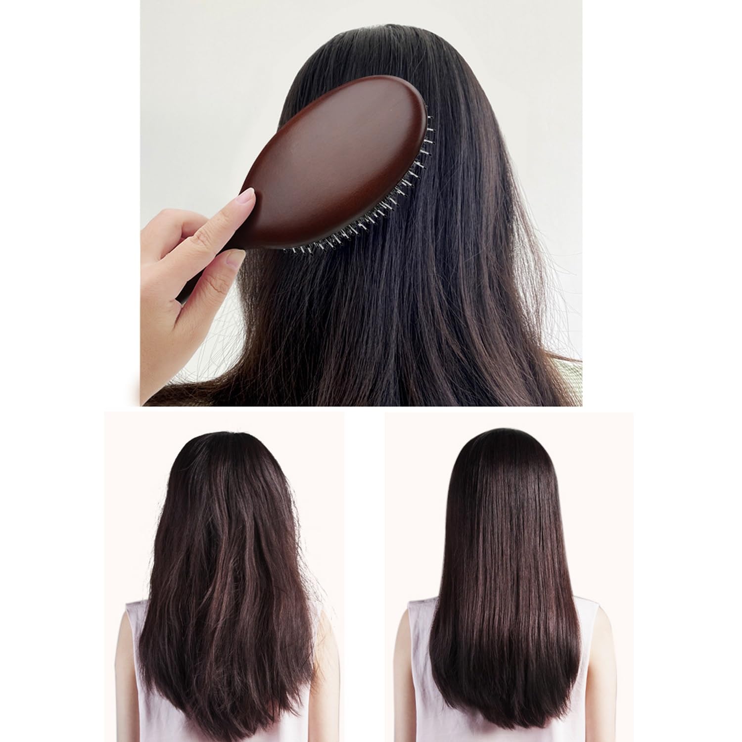 Cepillo para el Cabello, Peine masajeador con cerdas de jabalí, Ideal para Cabello húmedo o seco, Cepillo para el Cabello Que no se enreda (un Color L)