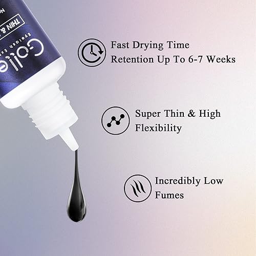 Miniatura 4 de Pegamento para extensiones de pestañas, pegamento de alta flexibilidad, 1 segundo, tiempo de secadoretención 6-8 semanas(0.17 onzas líquidas0.2 fl