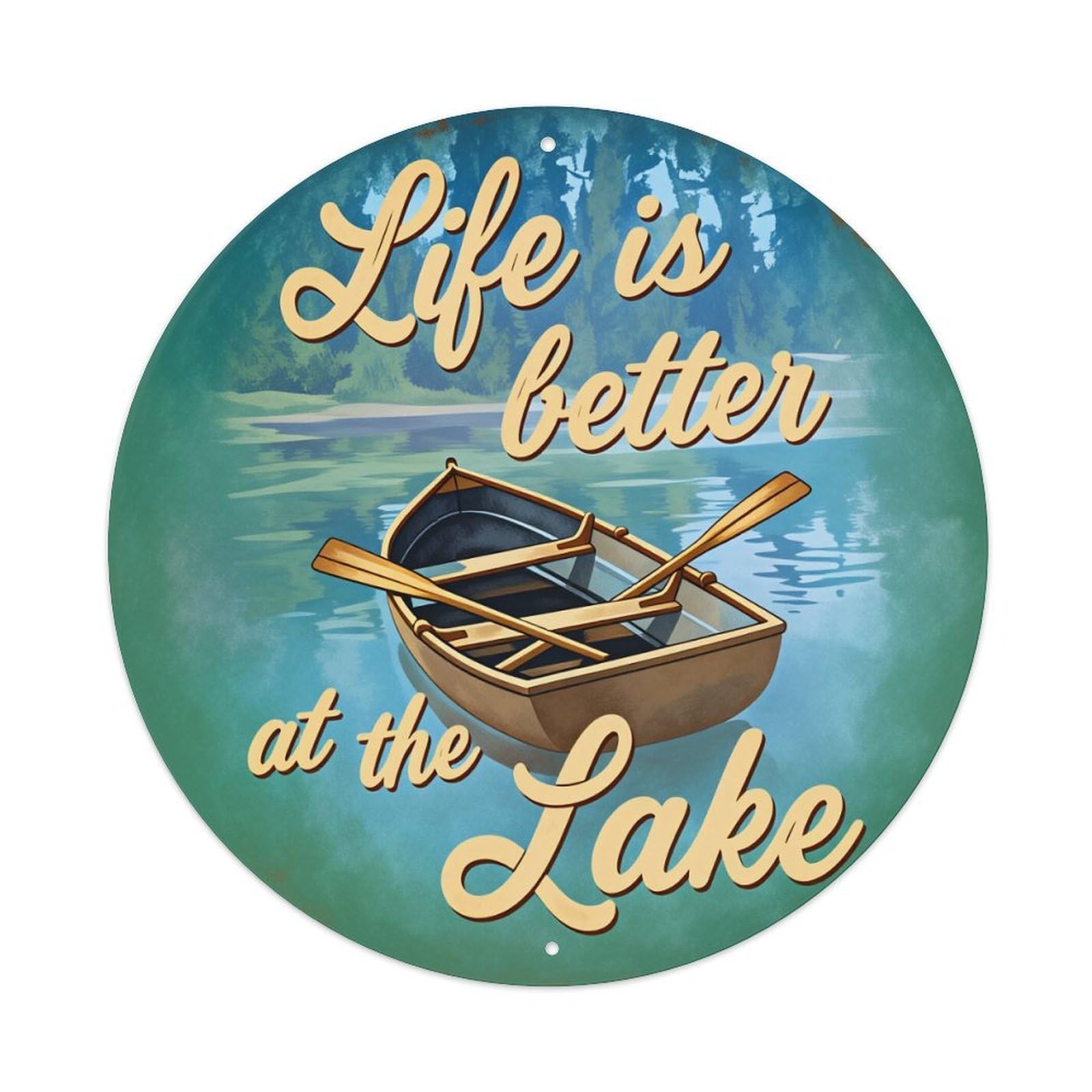 Life Is Better At The Lake Metal Tin Sign Vintage Garden Bedroom Cafe Bar Man Cave Home Wall Decor Metal Poster 8x8 inches
