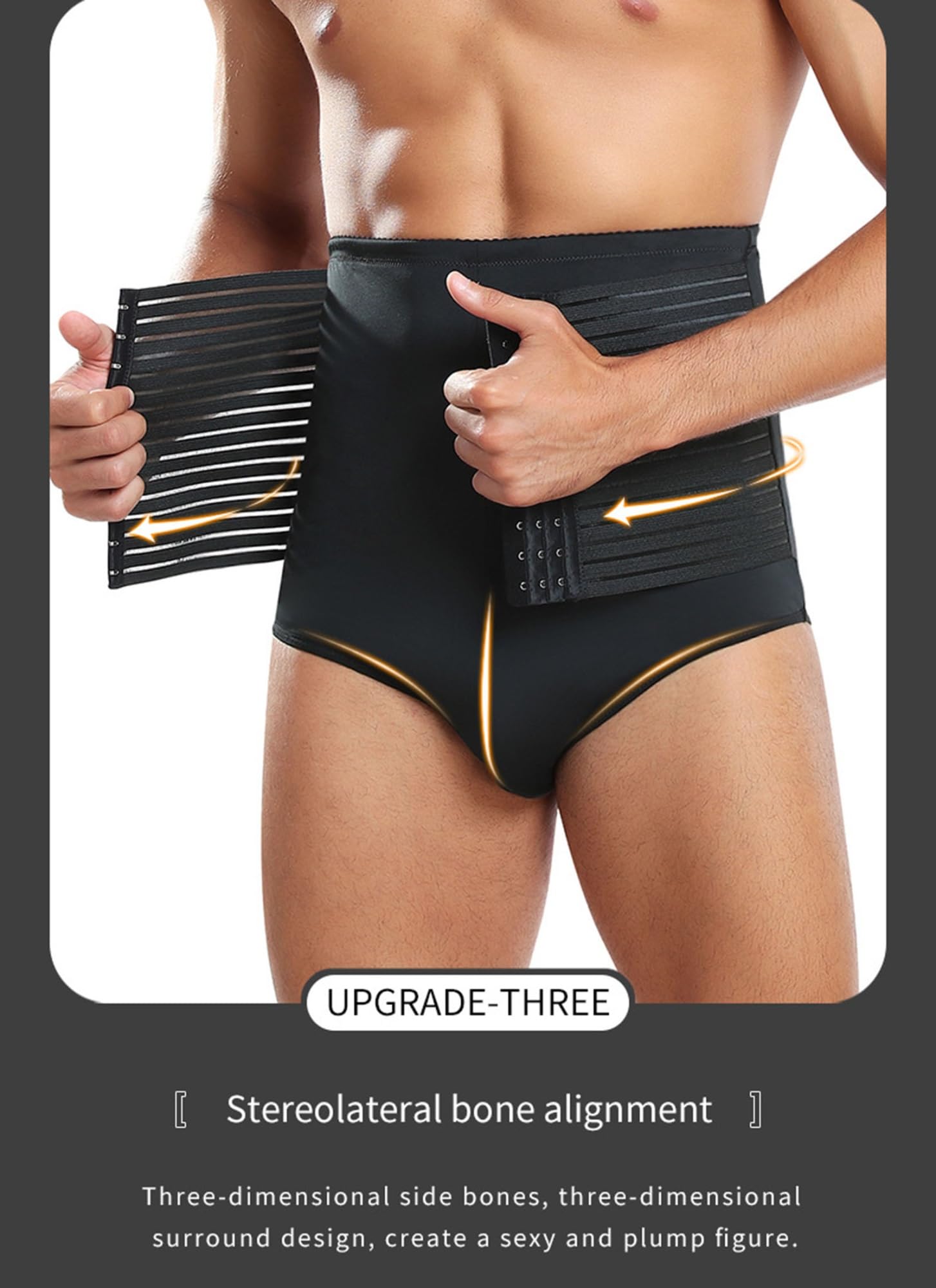 HLTYGWX Calzoncillos de Barriga para Hombre, Cintura Alta, Ropa Interior más Delgada, Control Firme, Faja para el Vientre, Faja de compresión Ajustable