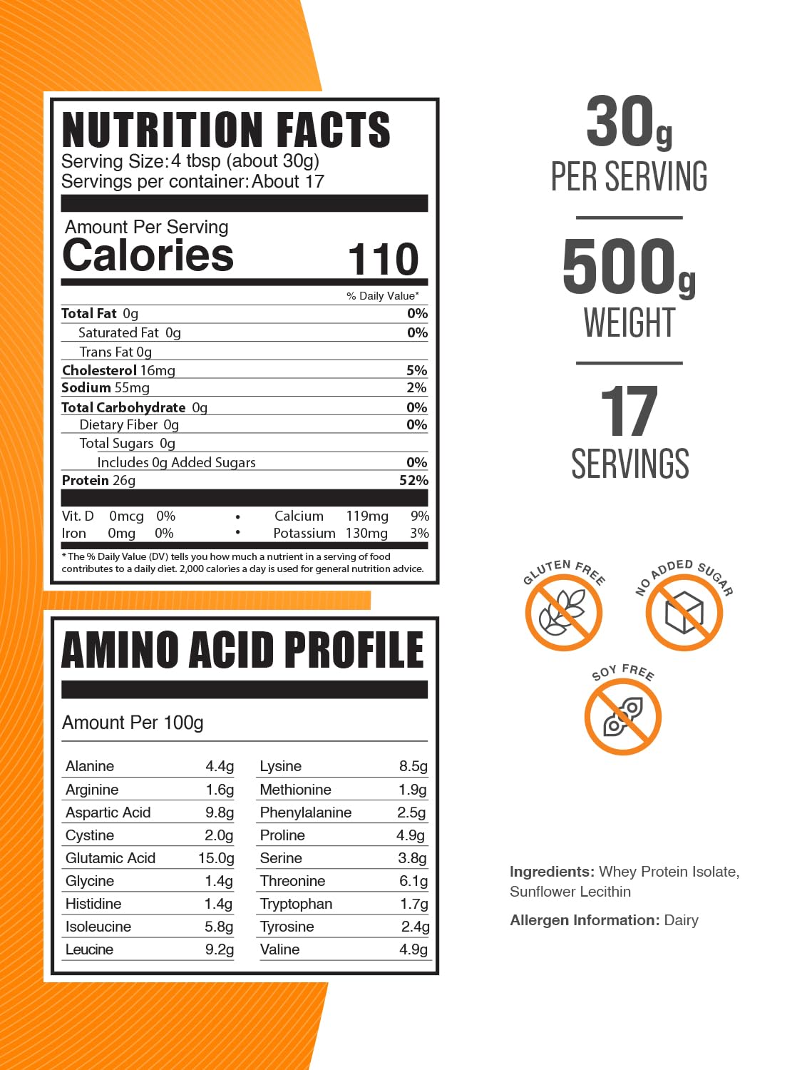 BulkSupplements.com Hydrolyzed Whey Protein Isolate Powder - Whey Isolate Protein - Unflavored & Gluten Free, 30g per Serving, 500g (1.1 lbs) (Pack of 1) — Amazon image 2