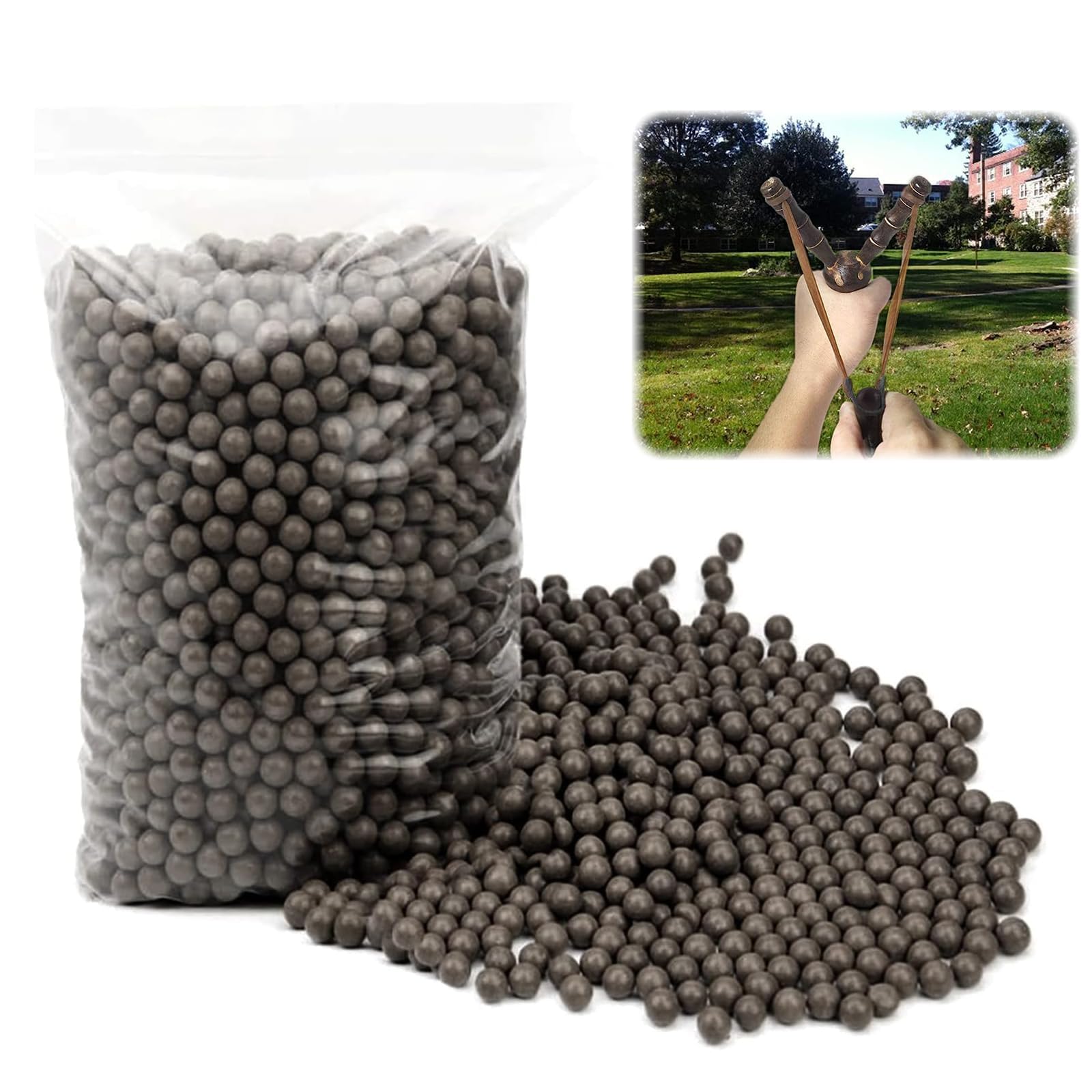 1400 Pcs 3/8 Pouces Bille Lance Pierre Munition Fronde Slingshot, Billes Argile Naturelle Résistantes aux Ricochets, Boules Lance-Pierre pour la Pratique de Tir À la Cible (9mm-10mm
