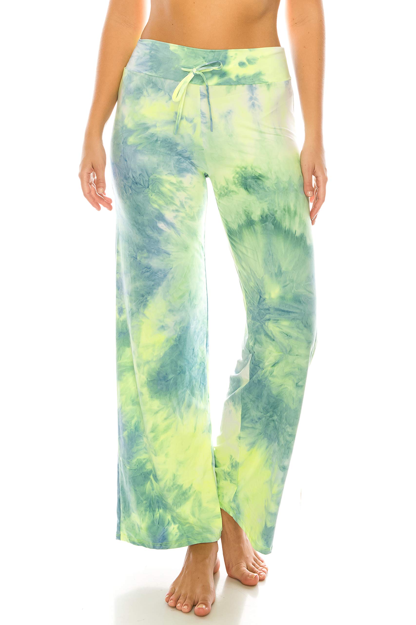 Leggings Depot Women's Wide Leg Drawstring Pajama Pants for Lounge, Sleep
