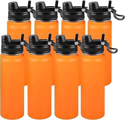 Miniatura 88 de Botella de agua aislada de 22 onzas, tapa 2 en 1 a prueba de fugas (sorbo/pajilla) + asa, botella de acero inoxidable para deportes, viajes, trabajo