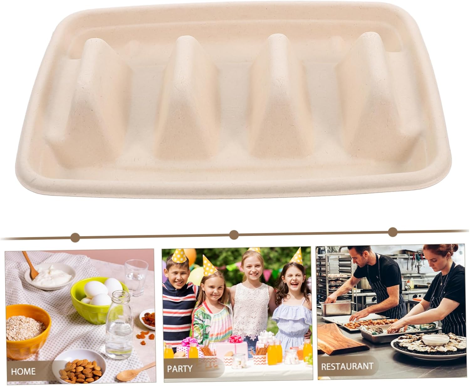 50pcs Street Taco Holders Dividers Disposable Food Trays for Easy Serving Wave Shape Taco Racks for Parties and Family Dinners and Sushi
