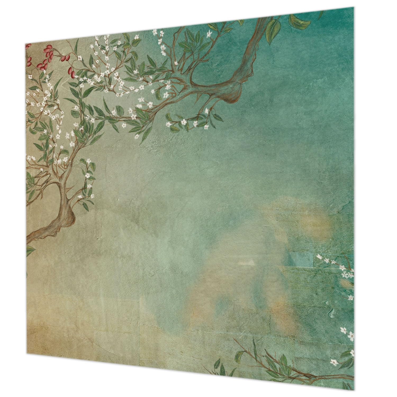 Papier peint intissé chambre à coucher Tulup décor floral apaisant