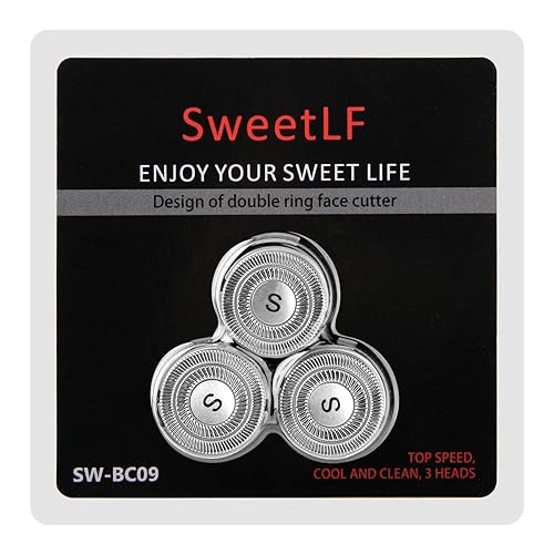 Miniatura 2 de SweetLF 3 piezas de repuesto de cabeza de afeitadora cortadores de cuchilla IPX7 impermeable maquinilla de afeitar eléctrica húmeda y seca 3D para