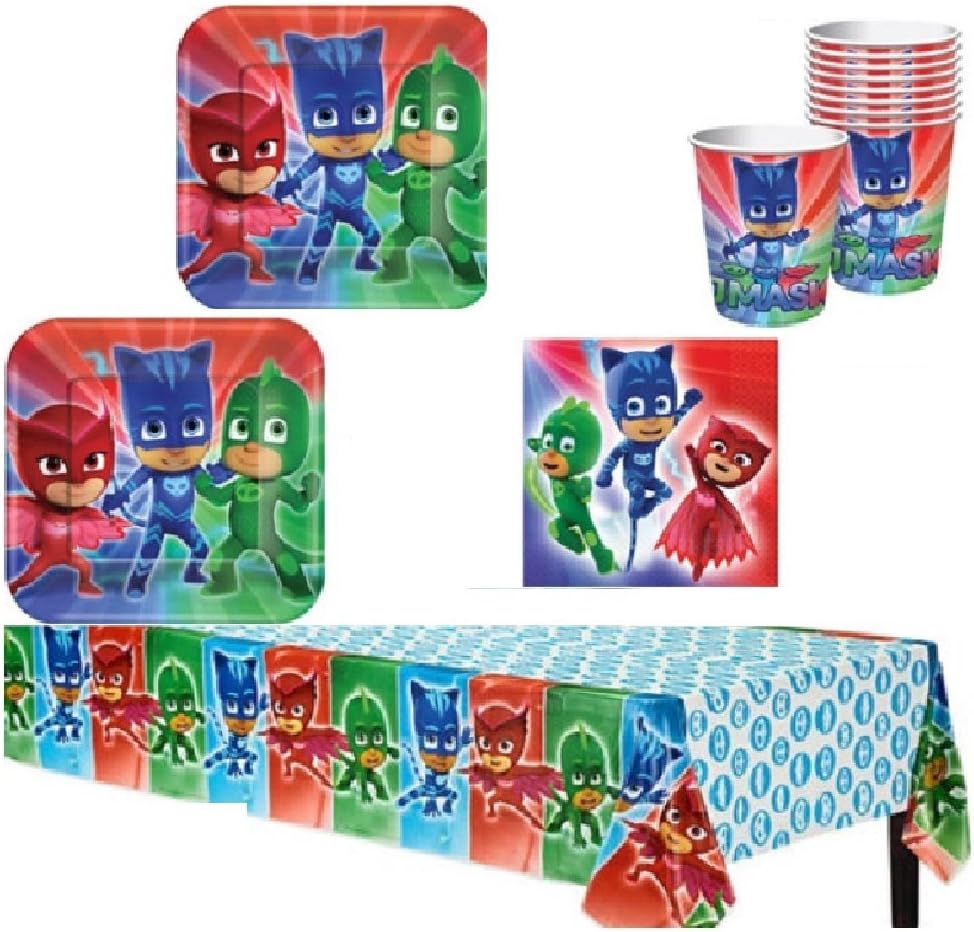 BirthdayExpress PJ Mask Party Supply Pack for 16 Guests, One Size