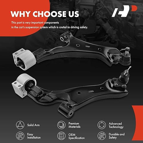 Miniatura 6 de A-Premium 2 brazos de control delanteros inferiores, con rótula y buje, compatibles con Chevrolet Captiva Sport 2012-2015, Suzuki XL-7 2007-2009,