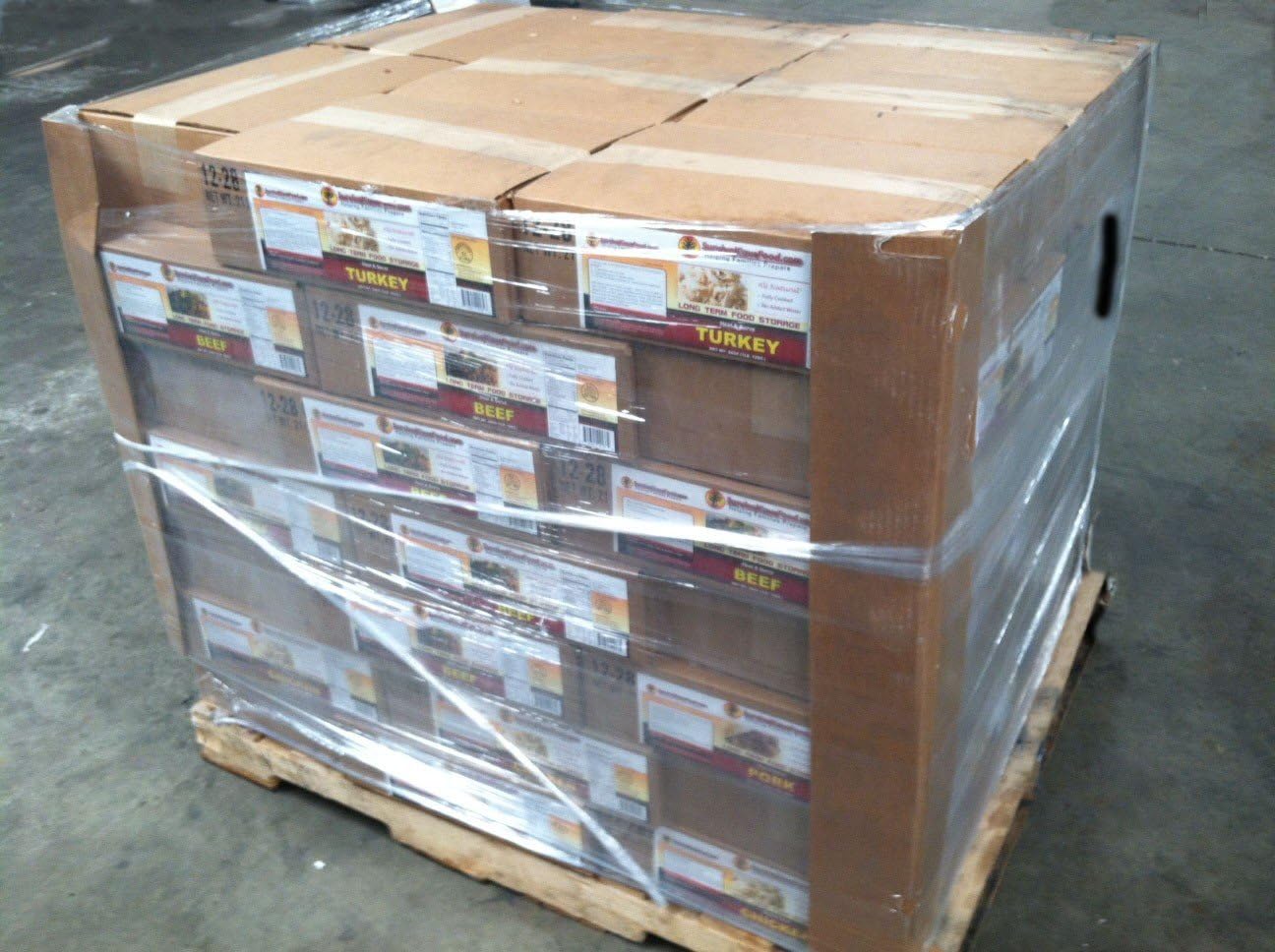 Survival Cave Food Canned Meat Pallet (56 Cases, 672 Cans, 6048 Servings) (Beef)