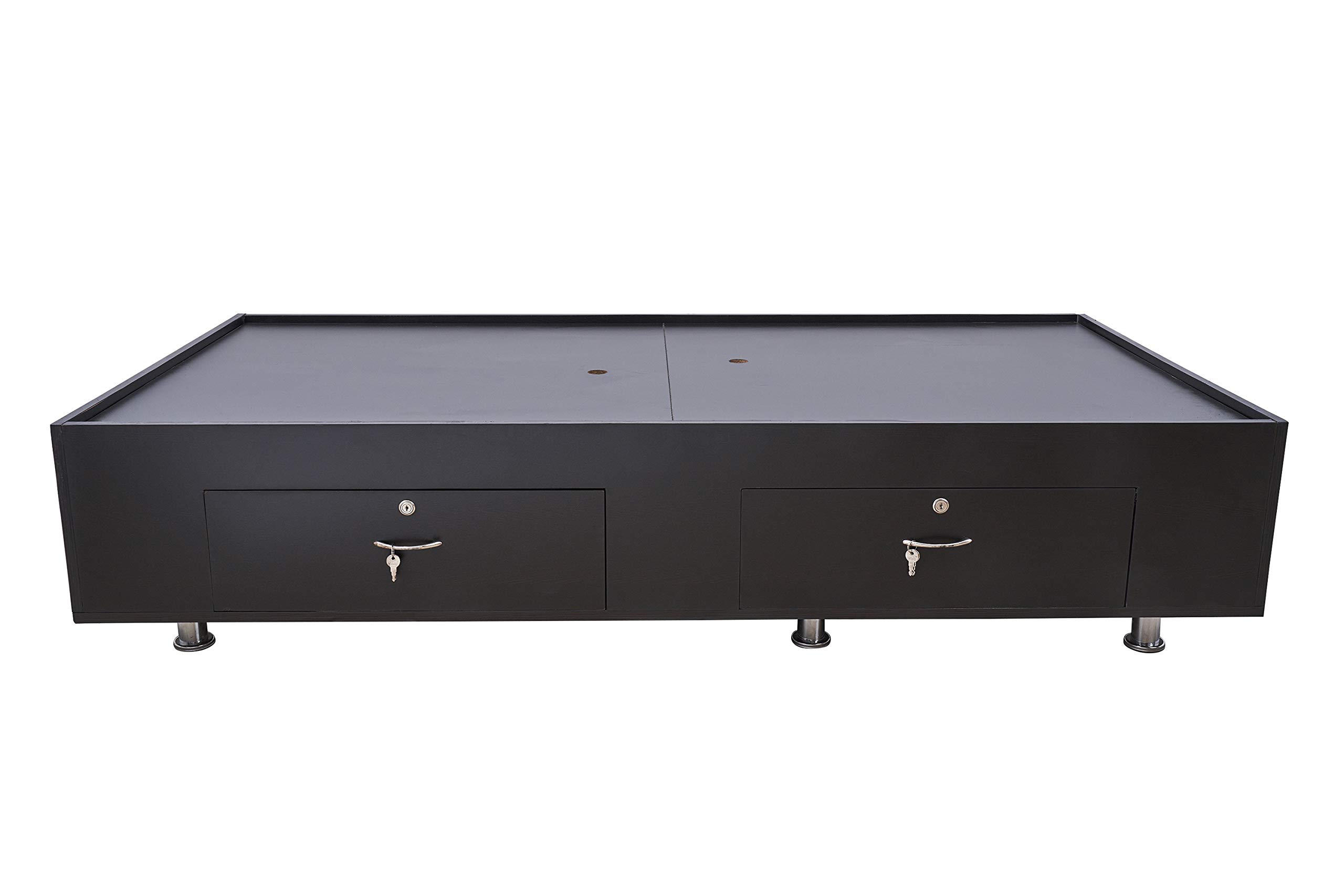 Engineered Wood Alpha Storage Single Divan Bed for Your Living Room (Black)