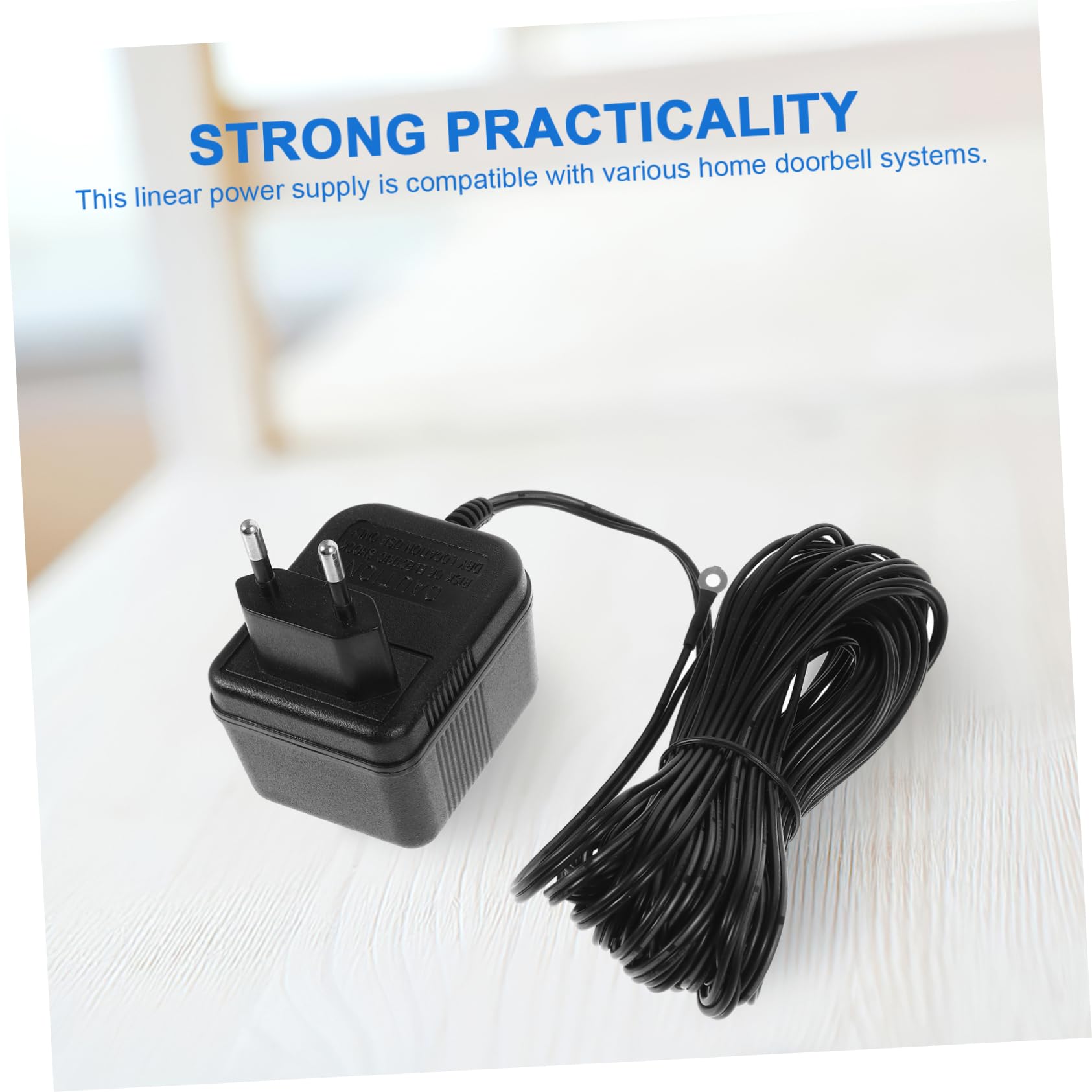 Lurrose 3 Piezas adaptador de corriente para timbre adaptador ajustable para timbre con video transformador de timbre práctico adaptador para timbre de puerta el plastico Negro