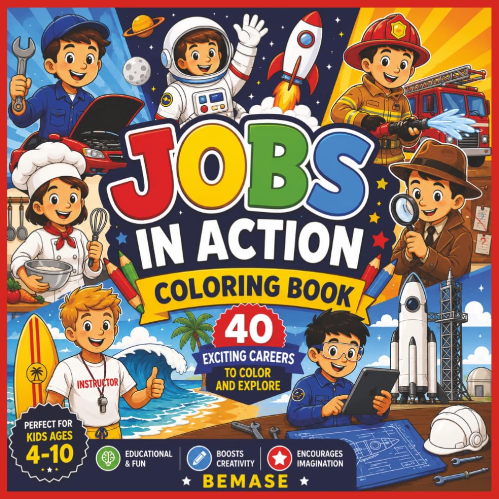 Jobs in Action Coloring Book: 40 Exciting Careers to Color and Explore