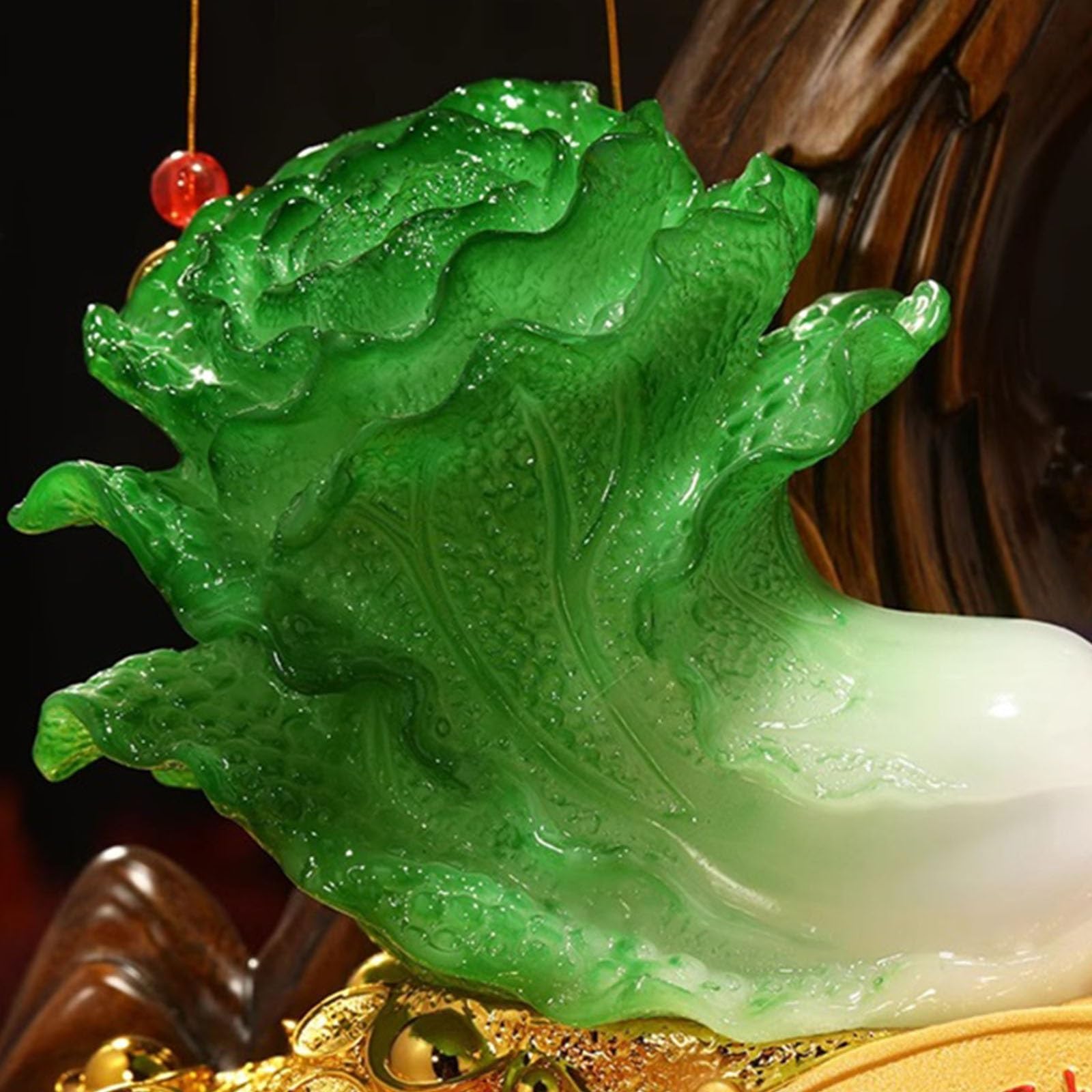 Árbol de cristal/Árbol del dinero Árbol de la riqueza de cristal, decoración de Feng Shui, adorno de repollo de jade de imitación de la fortuna de las cuatro estaciones, árbol de cristal de sapo de la