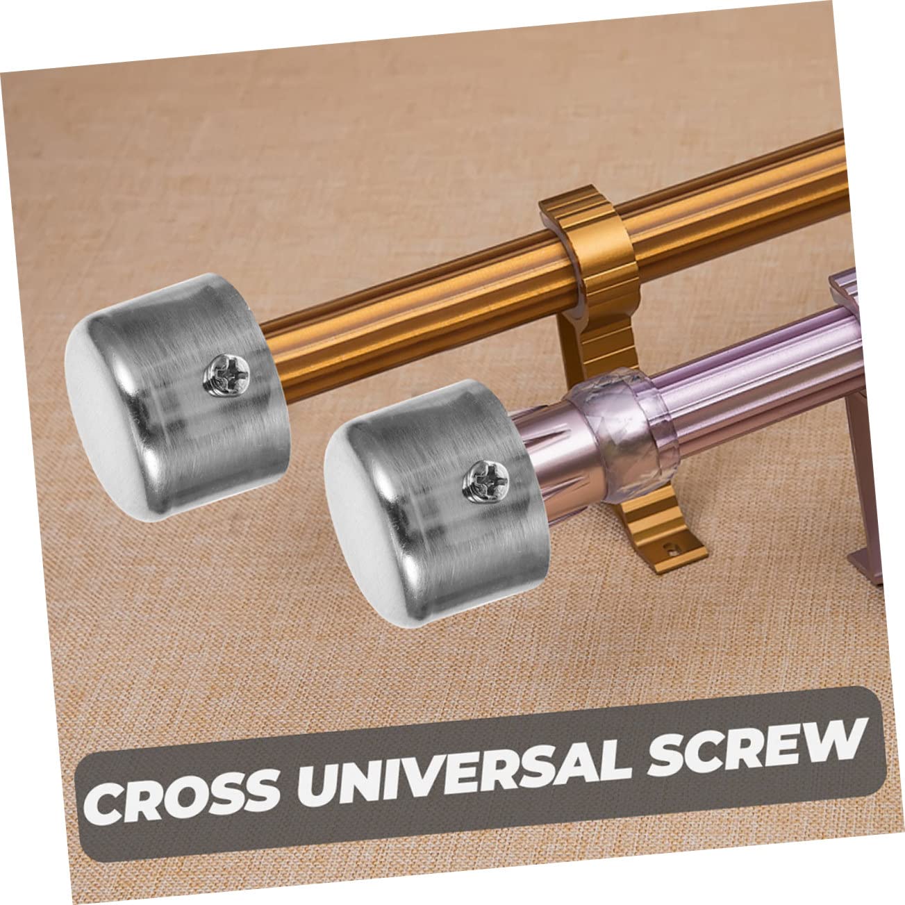 RORPOIR 6pcs Curtain Rod Finials Metal End Caps for Curtain Rods for Easy Installation Unique Design for Home Decor