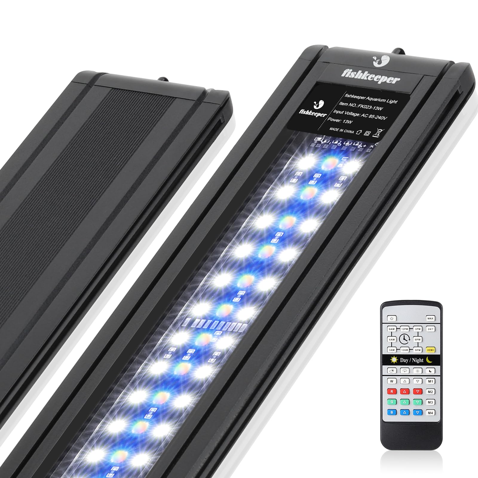 13W 24/7 Aquarium Light, Full Spectrum Fish Tank Light with Sunrise/Daylight/Moonlight Mode & DIY Color Mode & Weather Mode, for 22"-30" Freshwater Fish & Planted Tanks