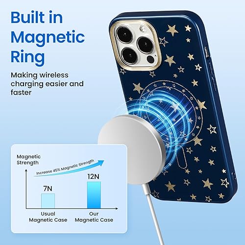 Miniatura 10 de ZCDAYE Magnetic Case for iPhone 13 Pro Max, Mystery Pentagram Star Pattern Phone Case Compatible with Magsafe, PC Back TPU Bumper Shockproof Cover