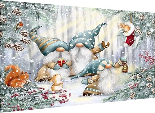Lukinuo Kits de pintura de diamantes de Navidad para adultos gnomos 5D taladro completo pinturas de puntos de diamante para principiantes regalo de