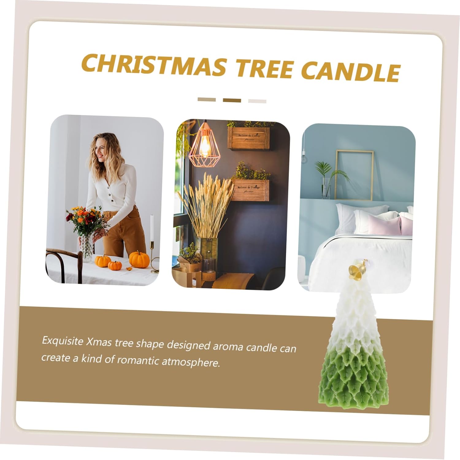 Aroma Candle 2pcs Xmas Tree Parffin Decorative Festive Christmas