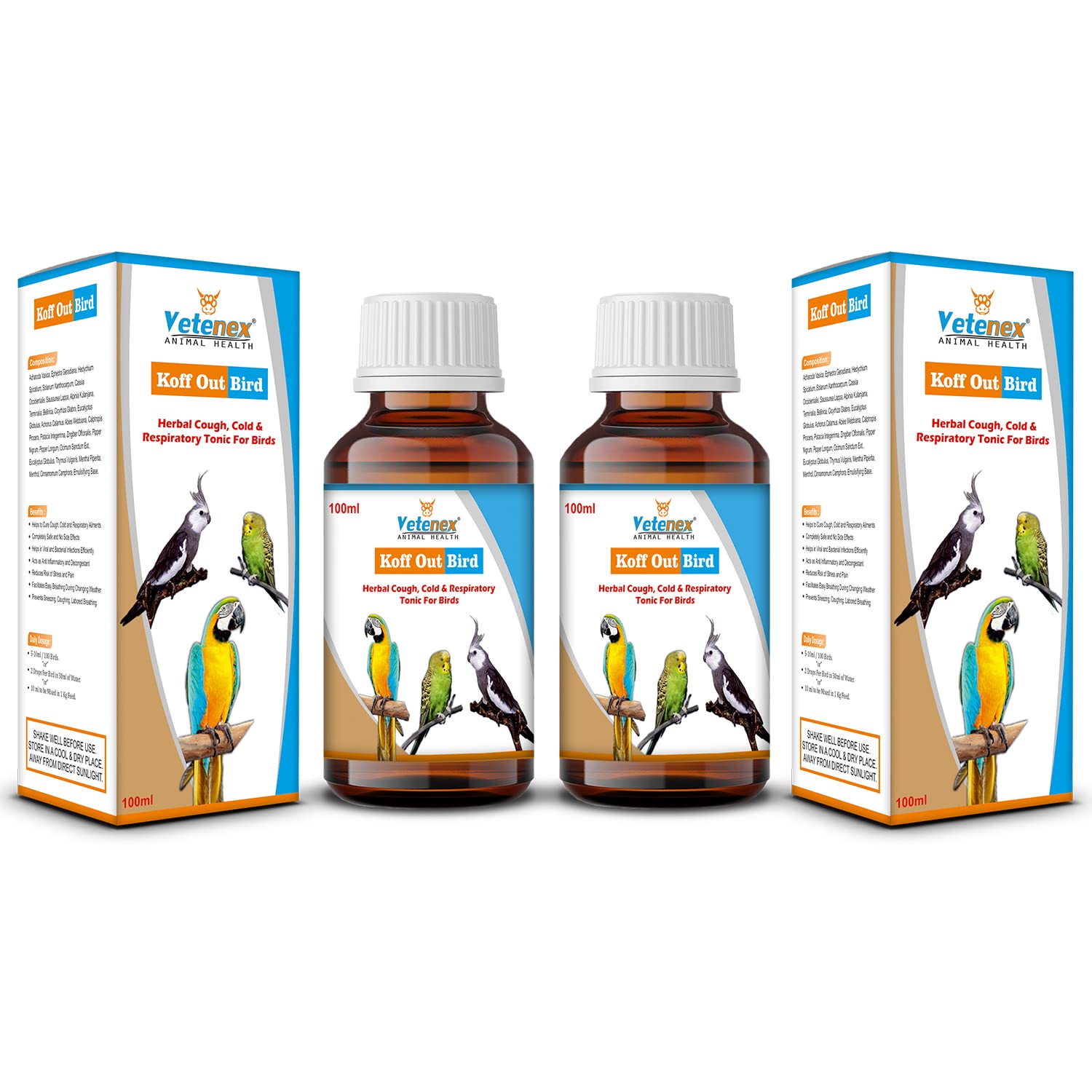 VETENEX Koff Out Bird - Respiratory Syrup, Cough, Cold Supplement for Birds (100 ml x 2) Combo - Pack of 2 (B0C556JKLZ) Amazon Price History, Amazon Price Tracker