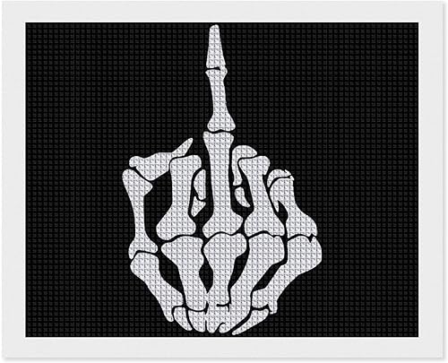 Fuck Off - Kit de pintura de diamante 5D con dedos medios, imágenes de taladro completo, manualidades para decoración de pared del hogar, para