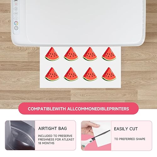 Miniatura 5 de 25 hojas de papel comestible, tamaño A4 de 11.7 x 8.3 pulgadas, hojas de glaseado para pasteles, hojas de glaseado, papel de imagen comestible para