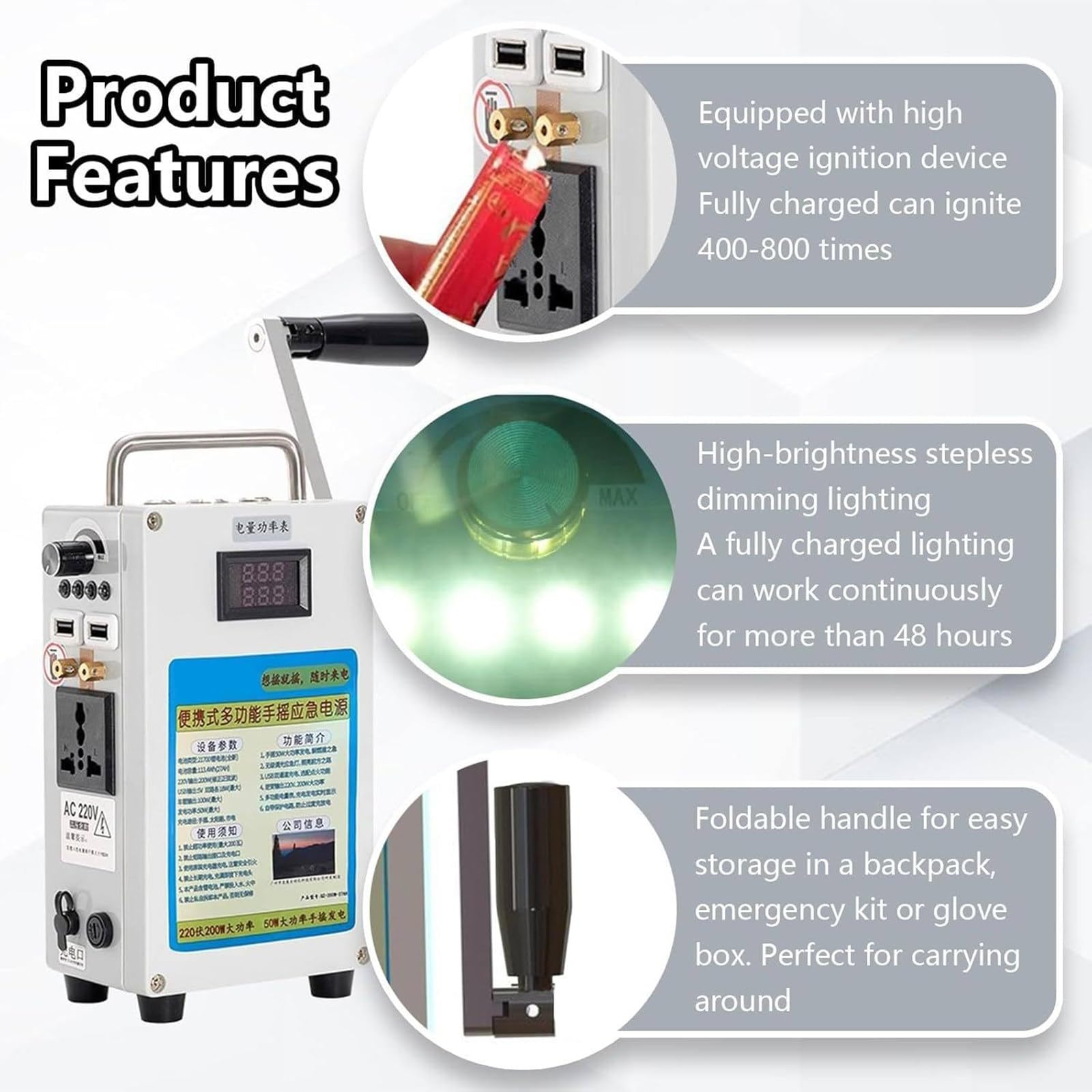 Estación De Energía Portátil, Generador De Emergencia para Camping Generator+Controller
