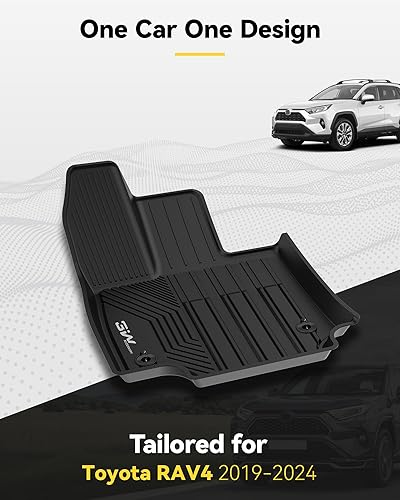 Miniatura 2 de 3W Alfombrillas de suelo y revestimiento de carga para Toyota RAV4 2019-2024 (no para híbridos o Prime) TPE para todo tipo de clima, ajuste