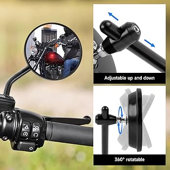 Amazon | DREAMIZER 3インチ オートバイ ヴィンテージ ミラー ラウンド