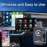 XIXIXIAXIA Adattatore Wireless CarPlay aggiornato al 2025, converte CarPlay cablato di fabbrica in wireless, adattatore wireless Plug and Play, adatto per auto dal 2016 e iPhone iOS 12 + (nero) - 2