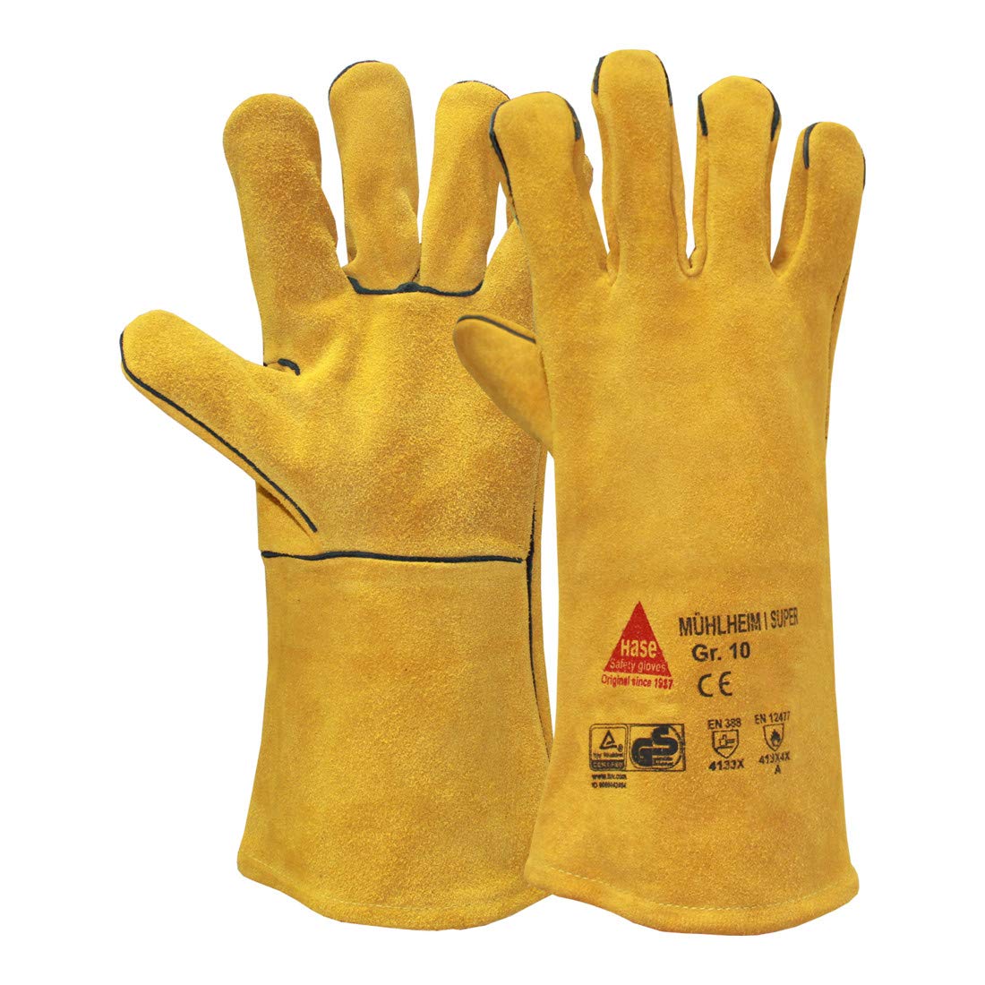 Hase Schweißerhandschuhe Mühlheim-I-Super Größe 8, Rindspaltleder 6 Stk