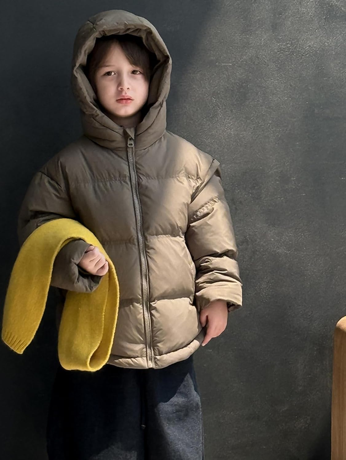 [イノヤ] フード付き ダウン ショートコート アウター ダウンコート キッズ ブルゾン ジャケット 冬 冬服 防寒 子供服 フード