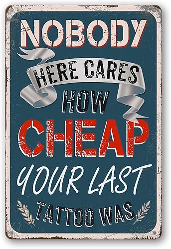 DOSEK Letrero de metal de tatuaje para decoración de tiendas, letreros de hojalata vintage, decoración de pared, bares, restaurantes, garaje, hogar,