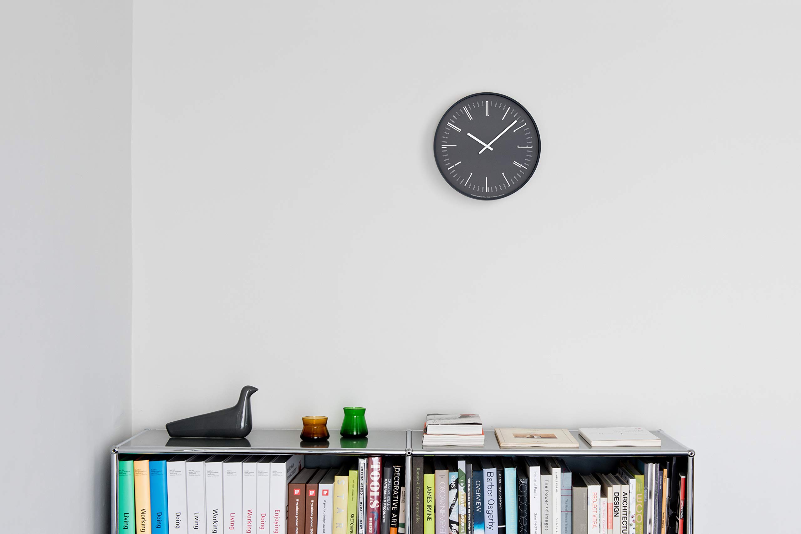 【美品】Lemnos　掛時計　ブラック　KK15-13 Amazon｜レムノス Lemnos 掛け時計 Draw wall clock KK18-13 BK ドロー