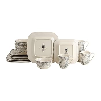 Amazon.com | 222 Fifth Adelaide 16-Piece Square Floral