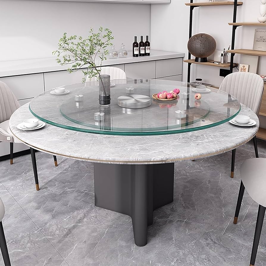 ガラス レイジー スーザン ダイニングテーブル用 6回転ホイール