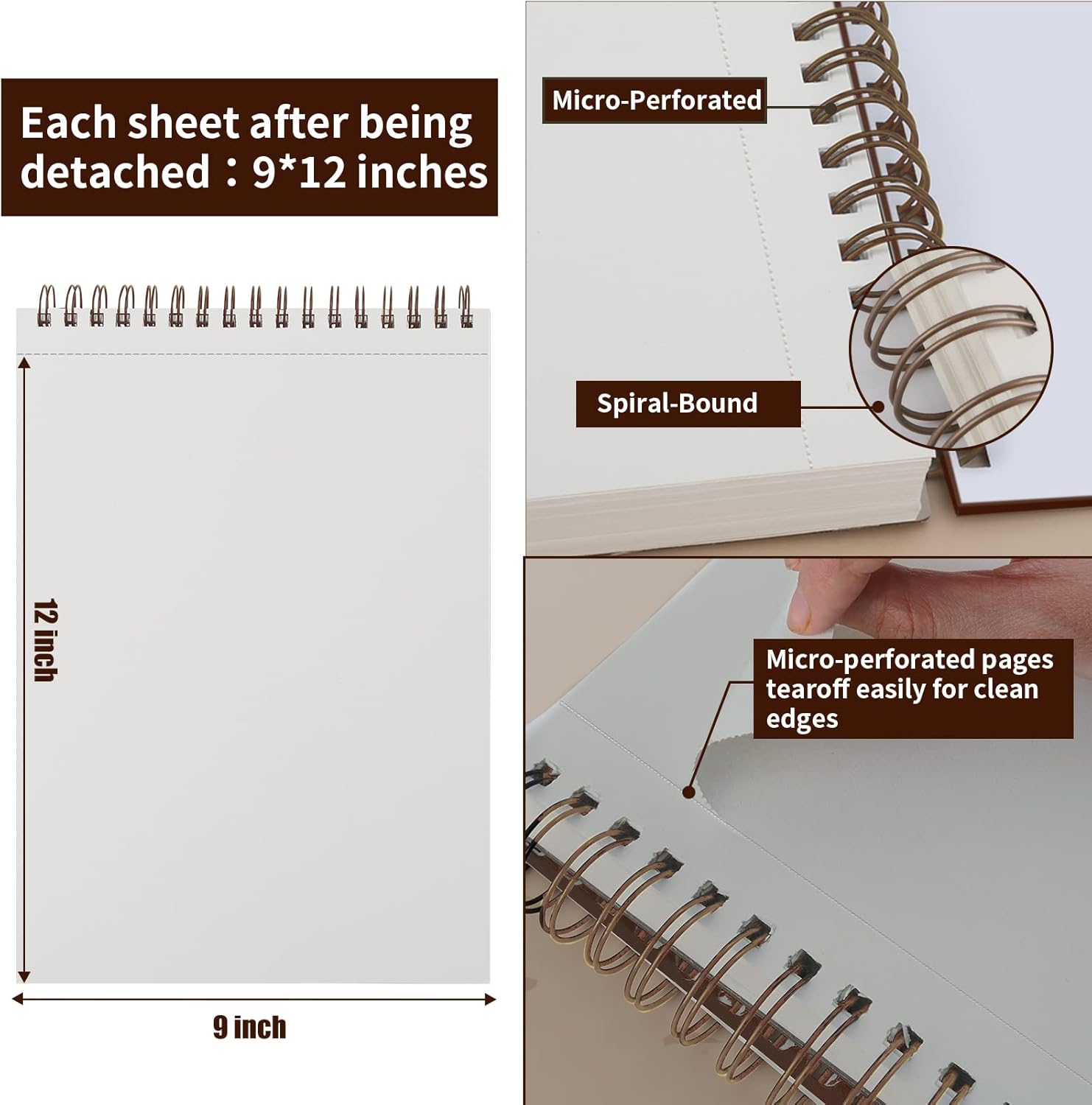Mixed Media Sketch Pad, 9 x 12 inches, 60 Sheets Each (98lb/160gsm), 2 Pack, Heavyweight Drawing Papers, Top Spiral Bound Hardcover Sketchbook, for Wet and Dry Media, Drawing, Painting : Arts, Crafts & Sewing