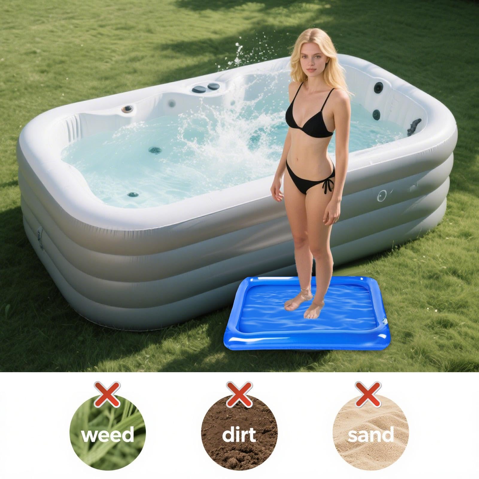 Bacinella pediluvio a piscina - Lavapiedi Gonfiabile - Vasca Lavapiedi Da Piscina - Per Bambini, Adulti, Viaggi, Spiaggia, Campeggio, Vacanza, Cortile, Patio, Hotel, Casa, Cabina, Acquatico