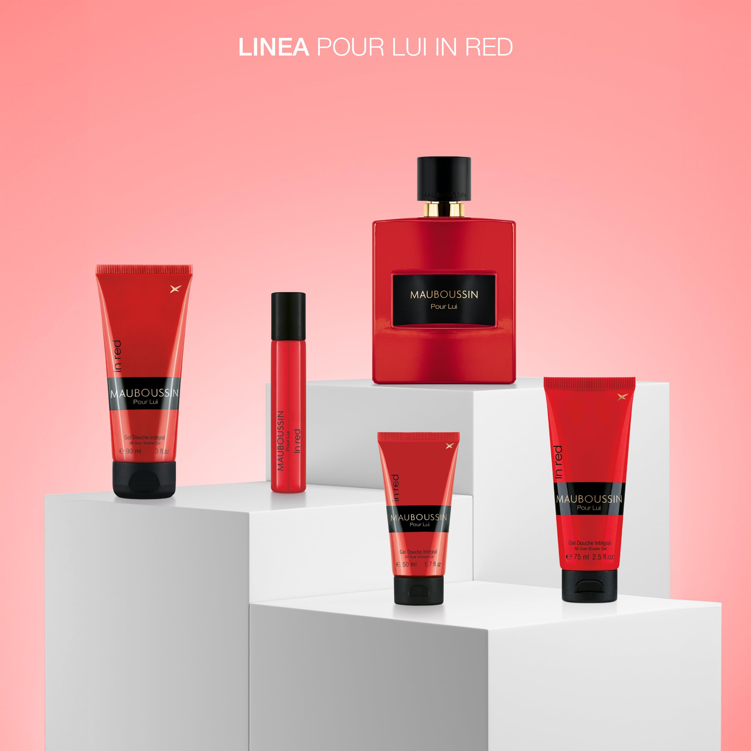 Mauboussin - Per Lui In Red 100 ml + 20 ml (Travel Spray) - Eau de Parfum Homme - Fragranza legnosa e speziata