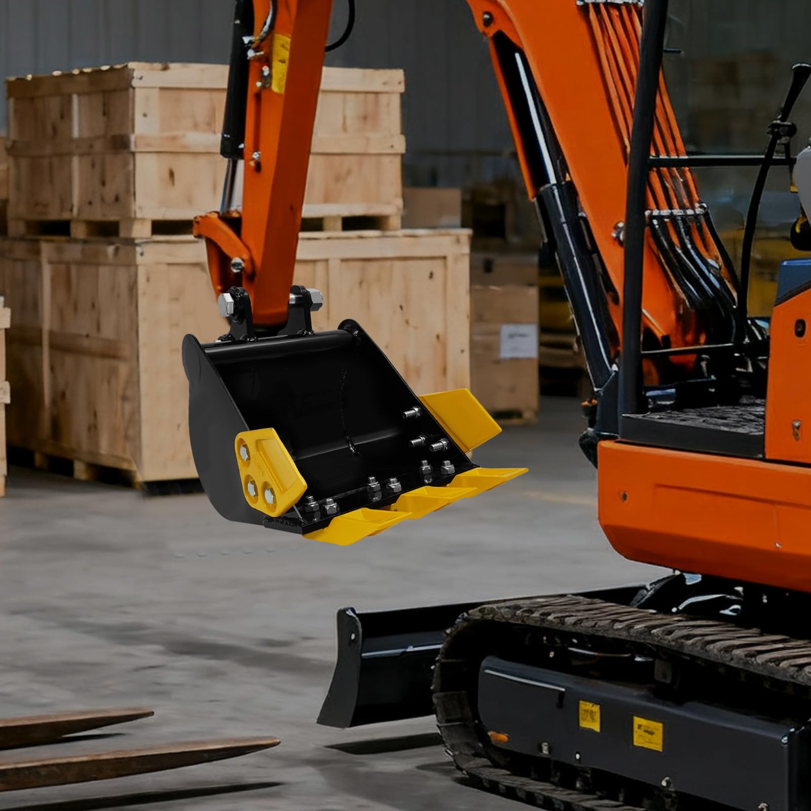 Minibagger Löffel, Minibagger Anbaugerät für 800-1500 kg, Baggerschaufel mit Metallzähnen, für Bauarbeiten, Landwirtschaft, Grabenverfüllung (30cm)